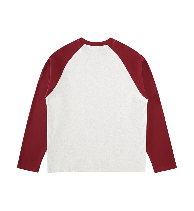 oatmeal gray/dark red back