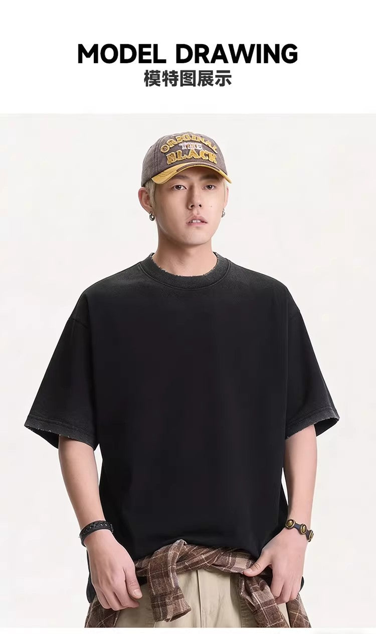 300g Washed Gradient Vintage Tee | Custom Print