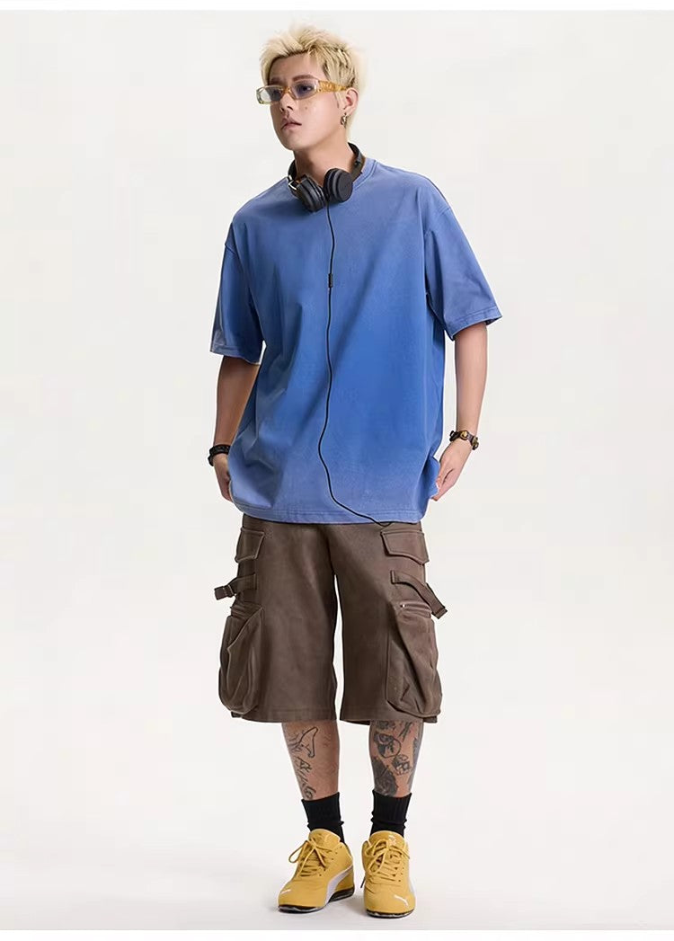 300g Washed Gradient Vintage Tee | Custom Print