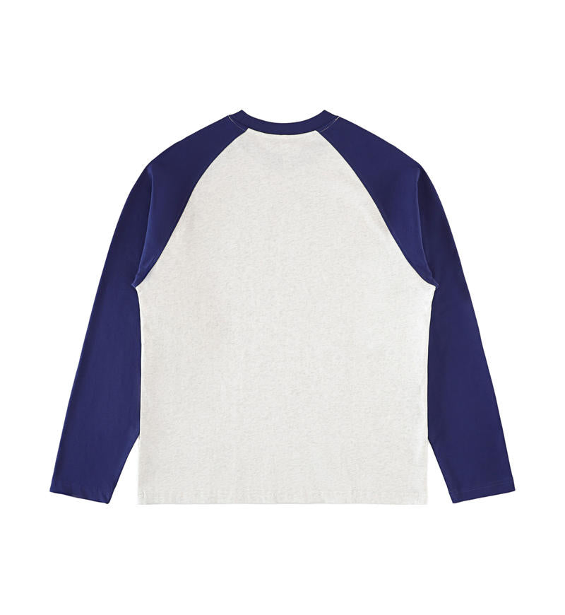 oatmeal gray/navy blue back