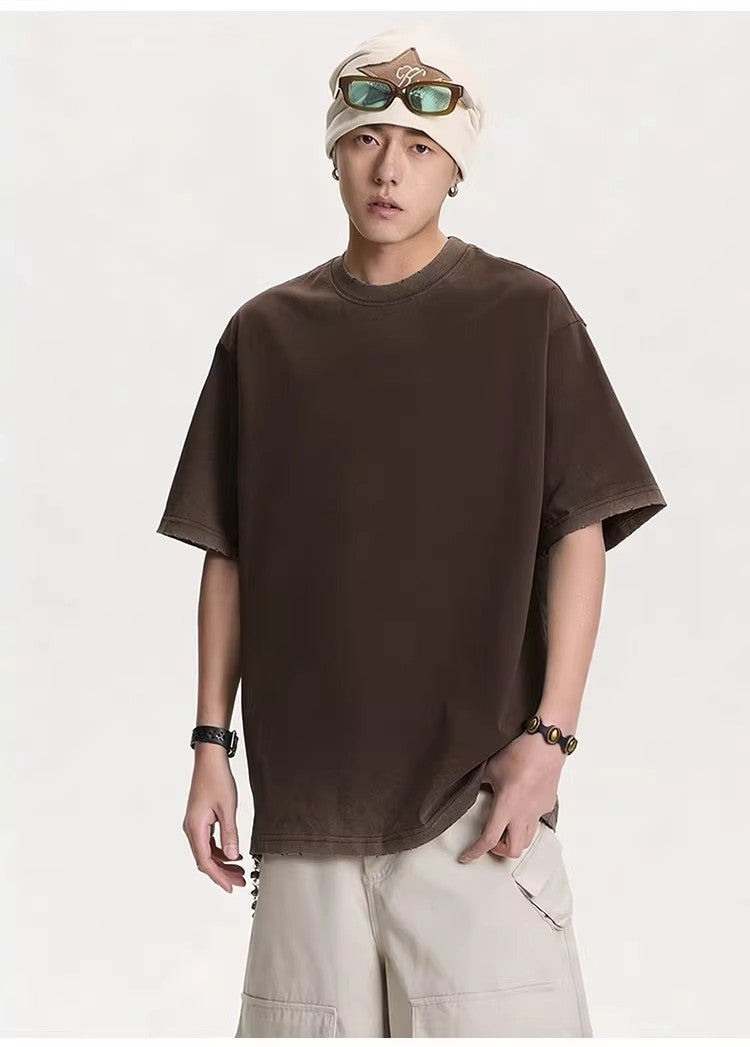 300g Washed Gradient Vintage Tee | Custom Print
