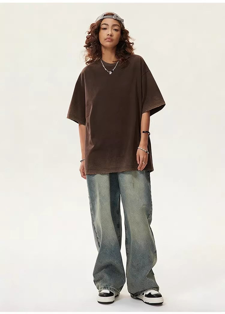 300g Washed Gradient Vintage Tee | Custom Print