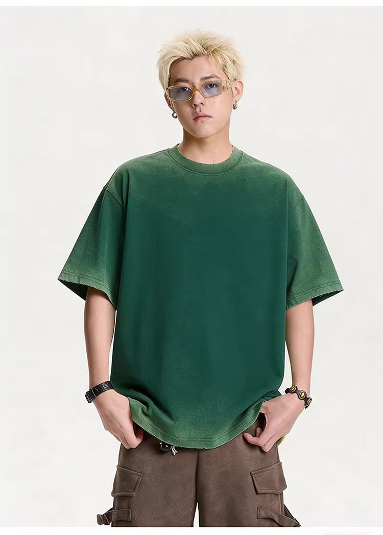 300g Washed Gradient Vintage Tee | Custom Print