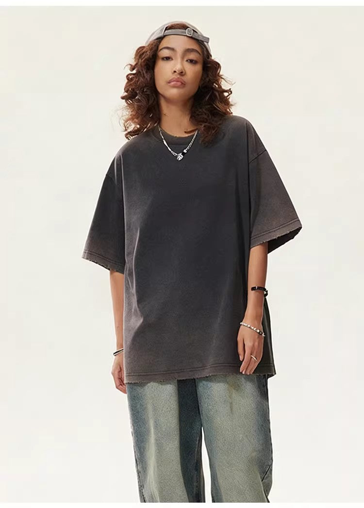 300g Washed Gradient Vintage Tee | Custom Print