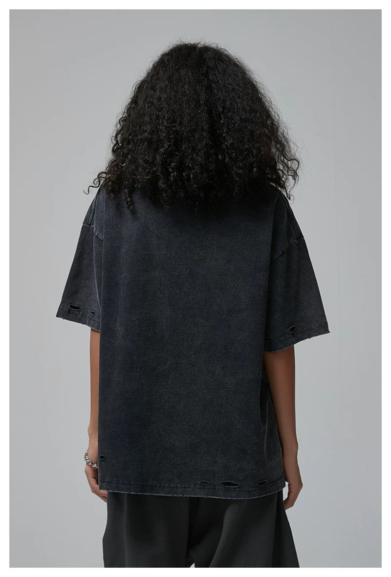 300g Distressed Destroyed Washed Tee | Custom Print