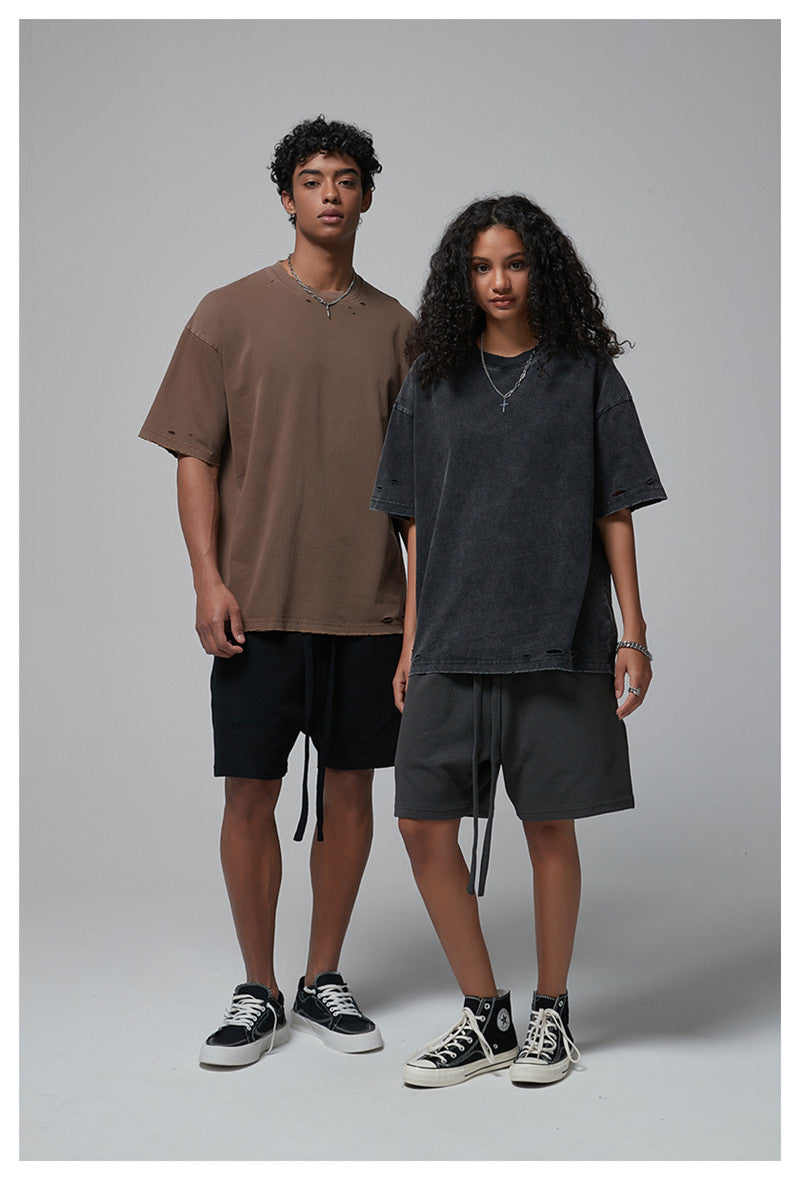 300g Distressed Destroyed Washed Tee | Custom Print