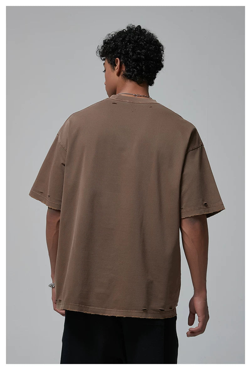 300g Distressed Destroyed Washed Tee | Custom Print