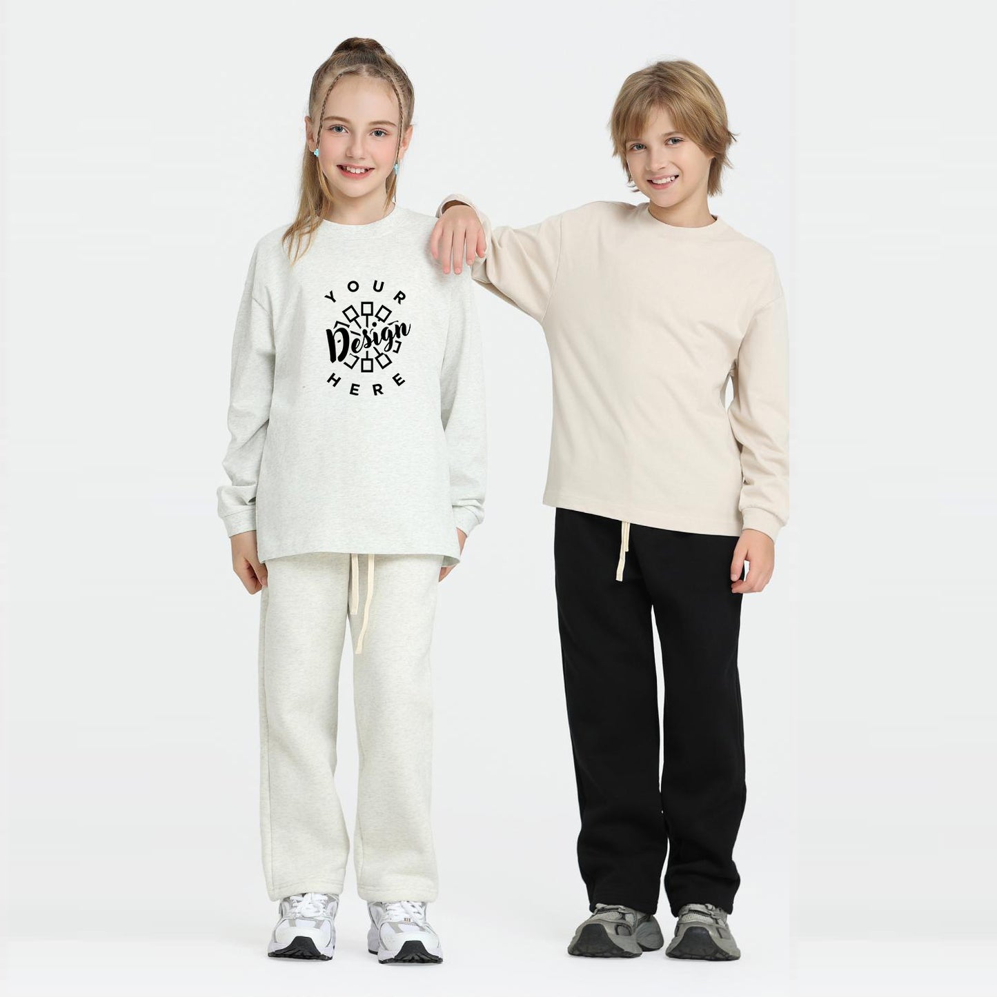 240g Kids Cotton Long Sleeve Tee | Custom Print
